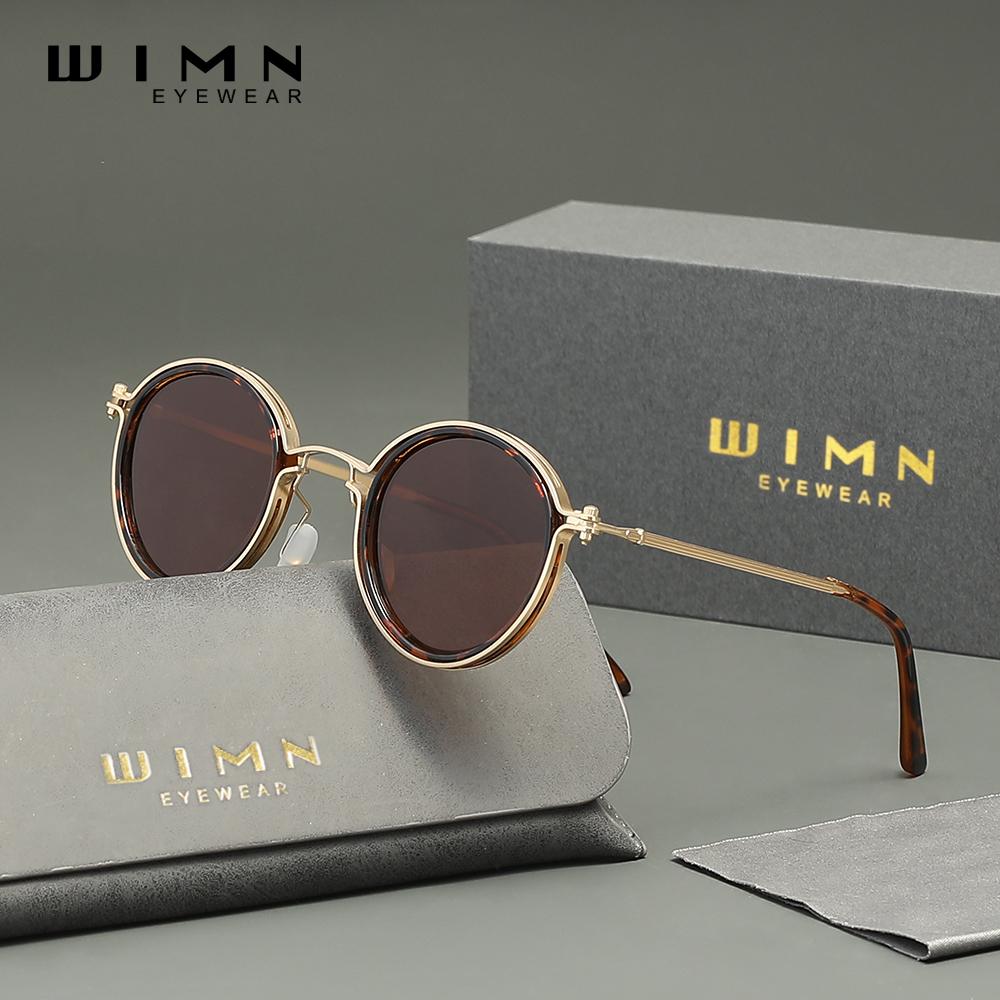 Солнцезащитные очки WIMN Classic Round Frame Polarized с полной защитой от ультрафиолета и стильным дизайном коричневый