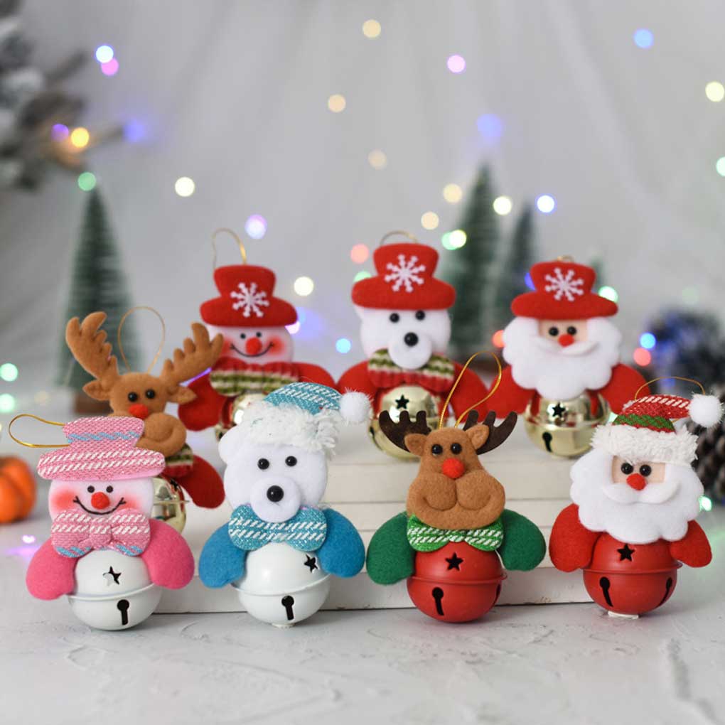 Christmas Tree Bell Hanging Xmas Pendant Decorative DIY Ornament Outdoor Farmhouse Front Door Bar Photography Decoration