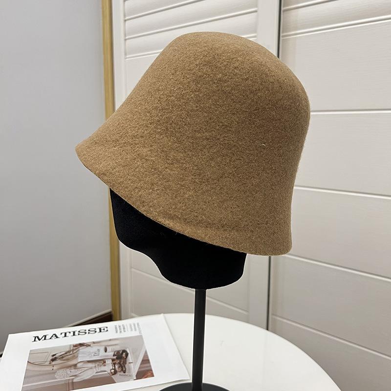 80% australská vlna klobouky bucket dámské podzimní a zimní literární skládací módní teplé klobouky bucket