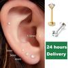 8PCS Stainless Steel Eearring Nose Stud Cartilage Piercing Jewelry Helix Tragus Lip Flat Back Tiny Earrings for Women 18G