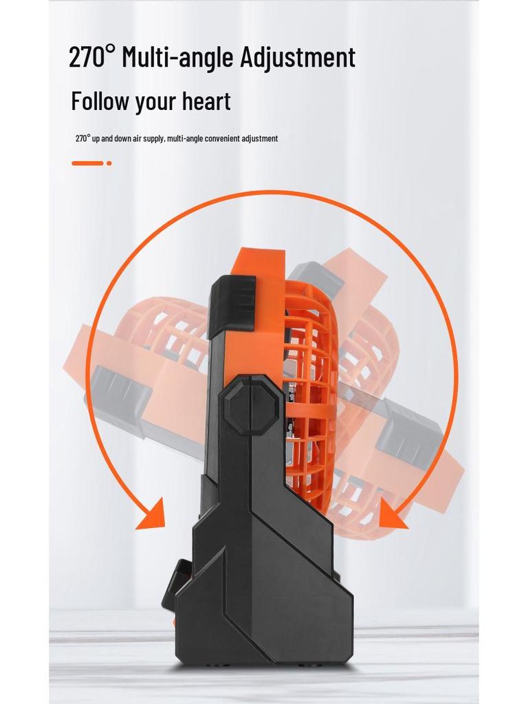 Rechargeable High-Power Portable Camping Fan with Light and Hook - Ideal for Tent and Household Use