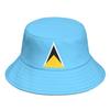 Saint Lucia Fisherman Hats Free Custom Made Name Number Team Logo Bucket Cap Country Travel Nation Island Flag Headgear