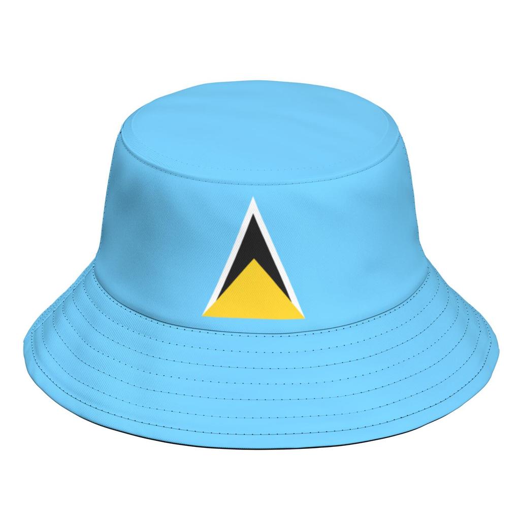 Saint Lucia Fisherman Hats Free Custom Made Name Number Team Logo Bucket Cap Country Travel Nation Island Flag Headgear