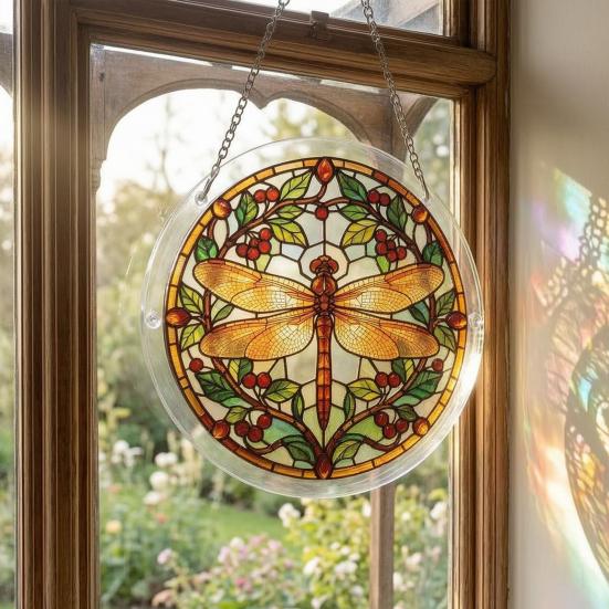 Acryl Puzzle Sonnenfänger 83 Teile DIY Sonnenfänger Bastelset für Erwachsene Buntglas Fenster Hängeornament für Haus Garten Dekoration