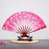 Ancient Chinese Style Golden Portable Folding Fan Bamboo Ribs Japanese Decor Stage Fan Girl Hanfu Dance Performance Hand Fan