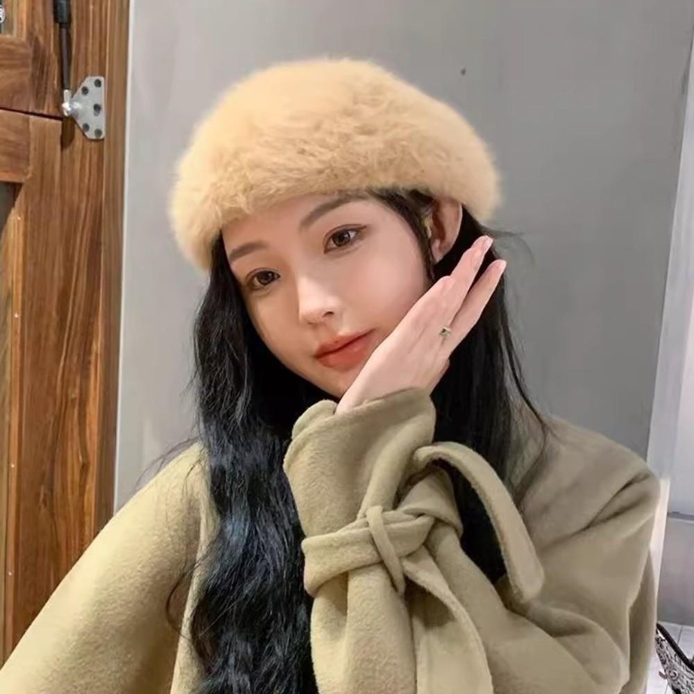 Keep Warm Painter Caps Plush British Beanie Hat Comfortable Women Berets  Girls