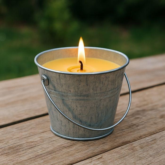 Outdoor Repellent Pack 4 Citronella Candles with Metal Bucket – 12h Duration