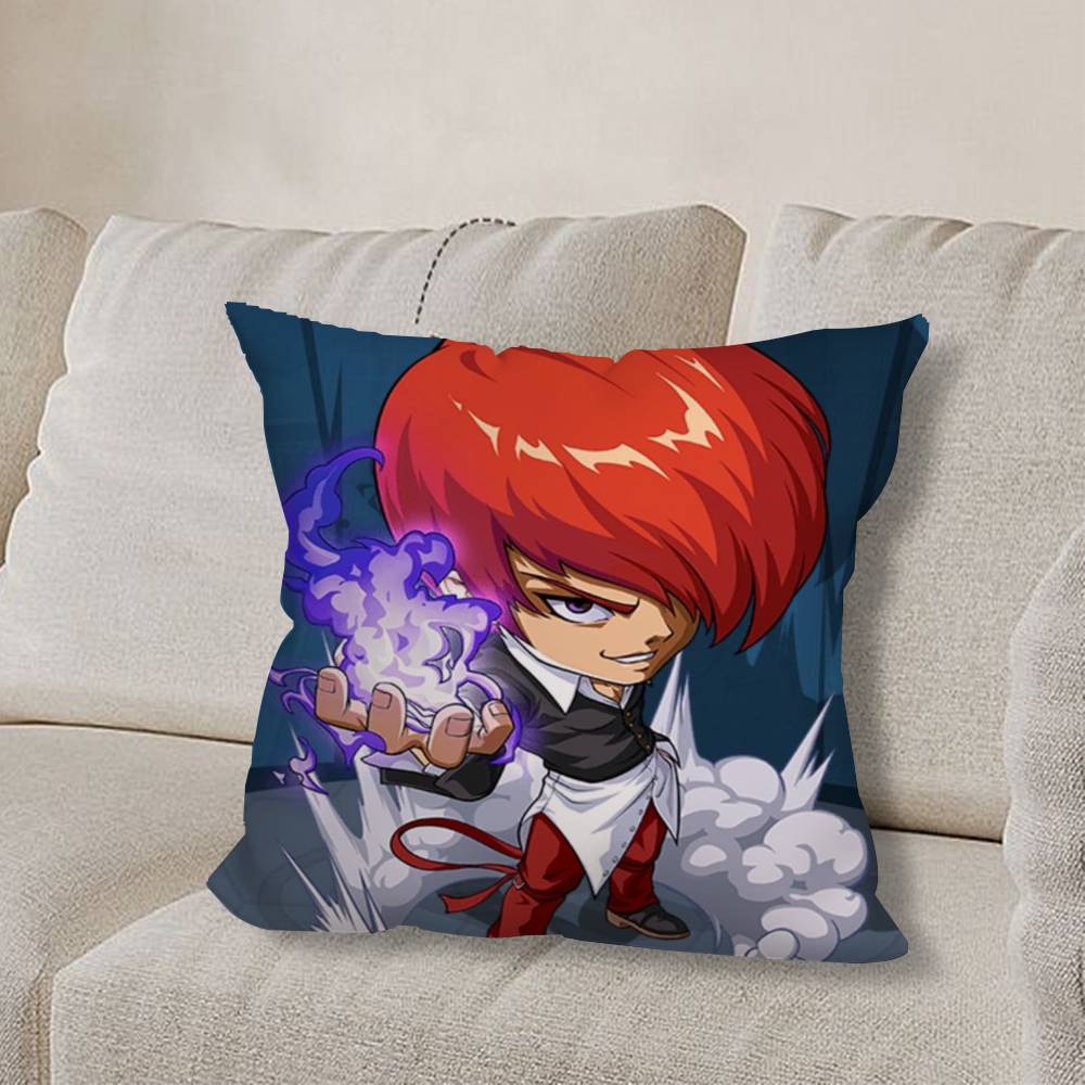 K-King Of F-Fighters cool Pillow Case Square Double-Sided Printing Short Plush Sofa Cushion Cover Bedroom Bedside Pillow