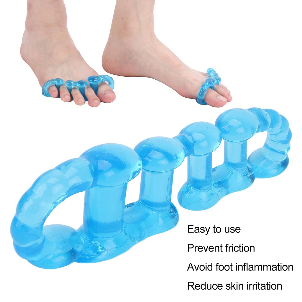 Toe Separators Spacers Night Use Bunion Corrector Straightener Stretcher for Overlapping Toes Blue