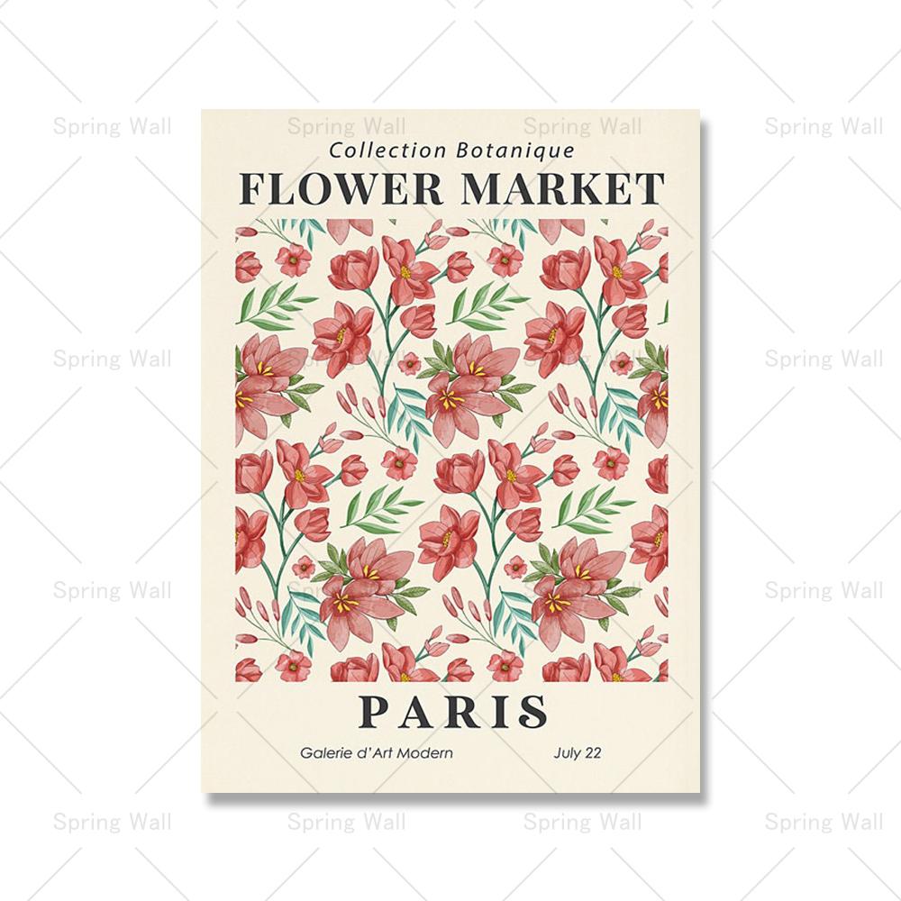 

Boho Flower Market City Posters Prints Abstract Botanical Wall Art Красочные картины на холсте Скандинавские картины для декора гостиной 21x30cm No Framed