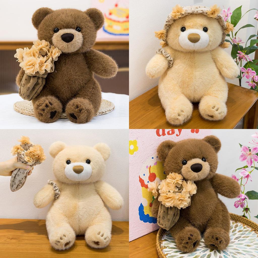 Teddy Bear Plush Toy For Valentines Day Gift Girl Boy Kids Soft Short Plush Material