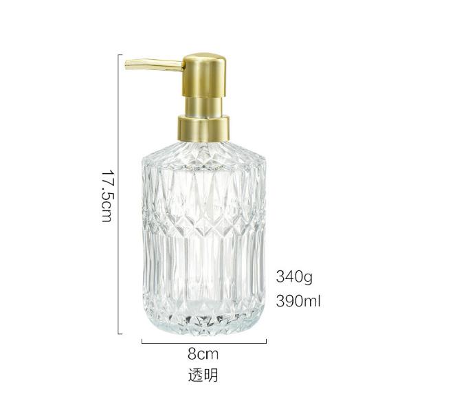 400ML High Quality Large Manual Soap Dispenser Clear Glass Hand Sanitizer Bottle Containers Press Empty Bottles Bathroom