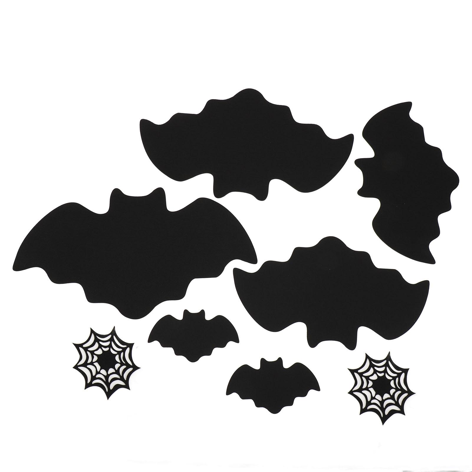 

8 Pack Felt Bat Coasters Table Drink Coasters Black Bat Non Slip Heat Resistant Felt Cup Mat for