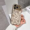 Lucky Start Phone Case For iPhone 17 16 15 14 13 12 11 Pro Max 16E Gold Electroplated Glass Shell  Beige Peony Cover