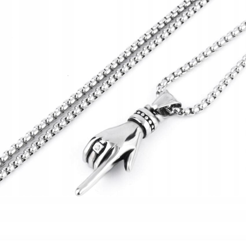 Halskette Silber Stahl Kette Hand Finger 374
