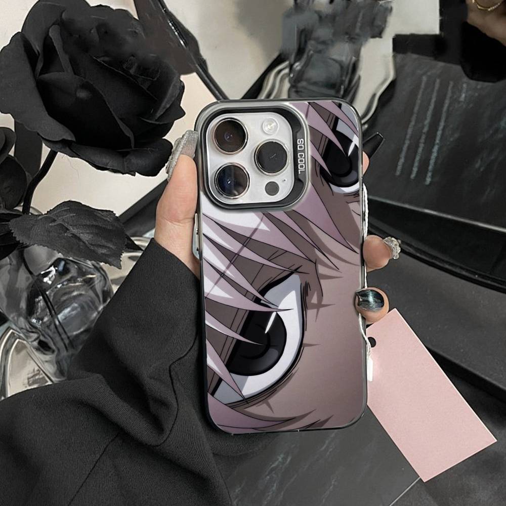 F-Killua Zoldyck H-Hunter X Hunter Phone Case For iPhone17, 16,15,14,13,12 Pro Max Black Candy Matte Shockproof Cover
