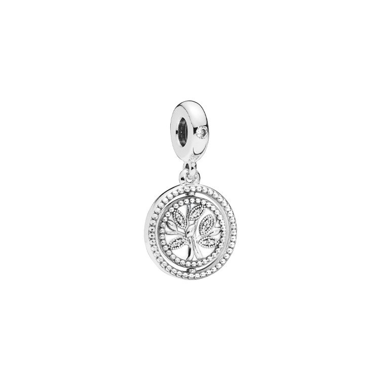 Pandora Rotating Family Tree Pendant Women pendant Silver 797786CZ Silver