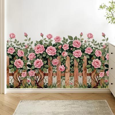 Floral Vine Fence Wall Sticker Self Adhesive Removable Waterproof PVC Home Decor