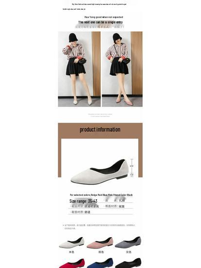 Zhiyi Women's Black Pointed-Toe Non-Slip Work Shoes with Soft Sole and Inner Heel Lift