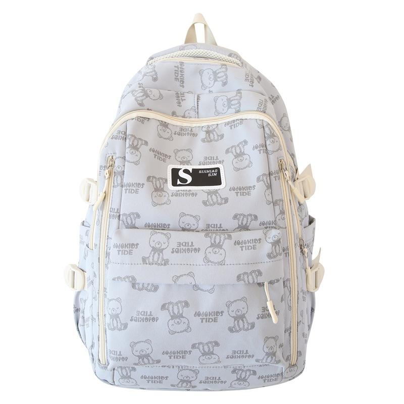 Student Schoolbag Female Junior High School Large Capacity Backpack Bear Schoolbag