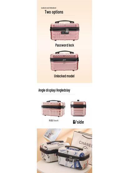 Retro Large-Capacity Makeup Bag and 18-Inch Carry-On Suitcase Combo