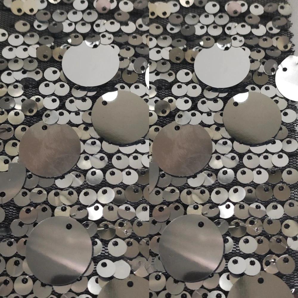 1yards 5+18mm Silver Shiny Beaded Fabric for DIY Sewing Stage & Costume Dress Background Clothing Supplies Handmade DIY Etc.