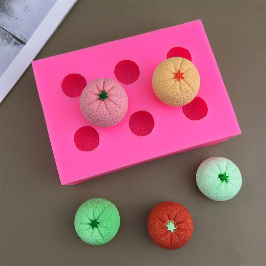 6 Cavity Tangerine Shape Silicone Molds Practical Silicone Pastry Molds for Tangerine Shape Dessert and Cake Decoration