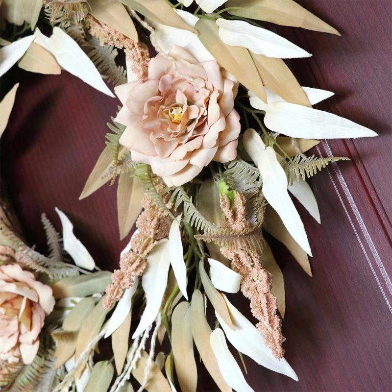 Corona de Flores de Peonía Artificial Corona del Día de Acción de Gracias Corona de Otoño para Puerta Principal Jardín Casas de Campo Fiesta de Acción de Gracias