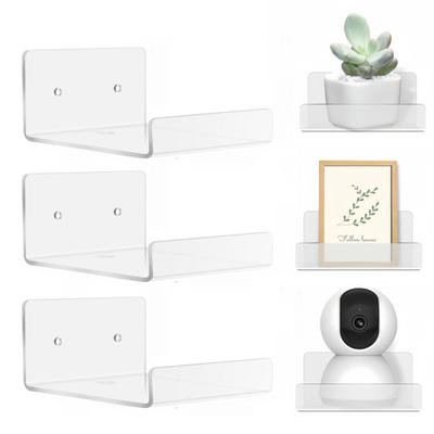 3Pcs Acrylic Wall Shelves Small Space Storage Shelves Easy Installation Versatile Bathroom Storage Racks