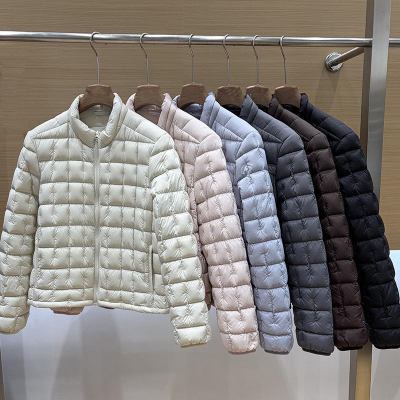 Down light and thin down jacket women's short stand-up collar new warm jacket slim and thin fashion puff jacket