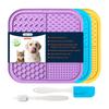 Pet Silicone Licking & Slow Feeding Mat with Large Suction Cups - Non-slip Design for Cats & Dogs.