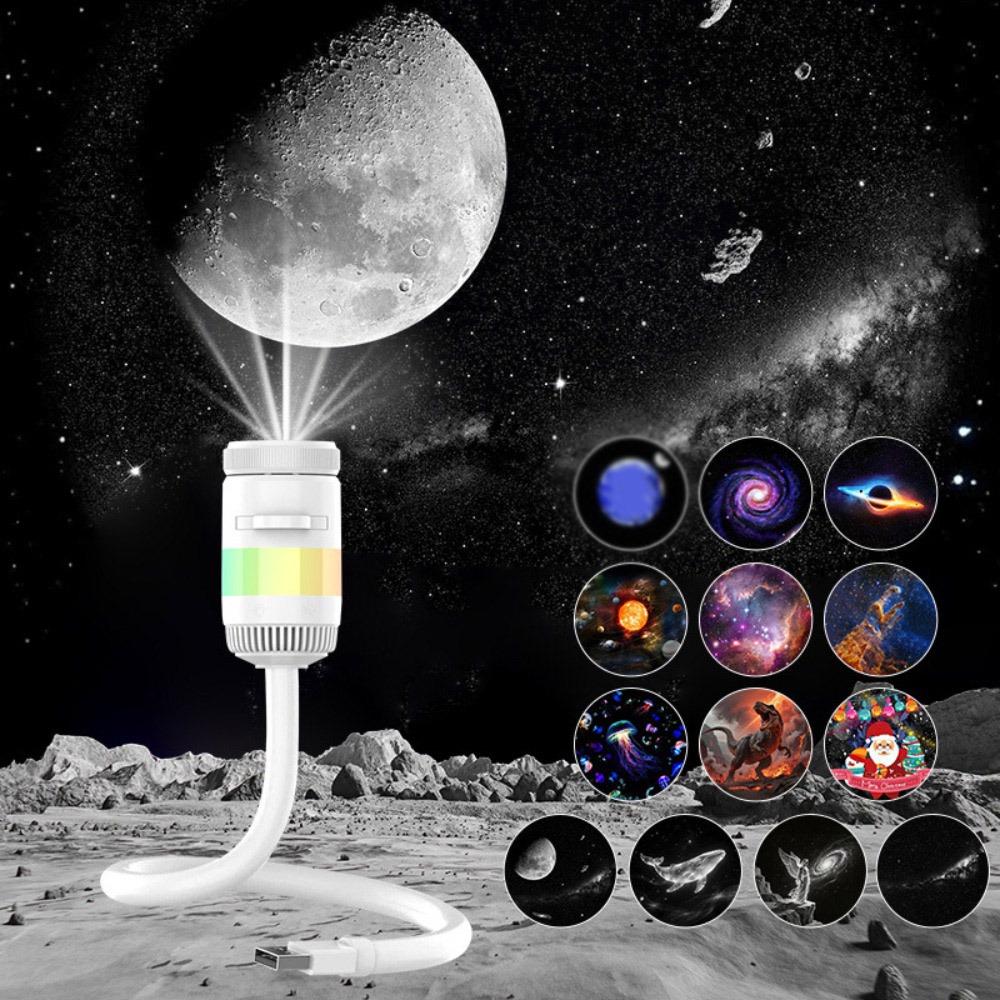 360 Degree Rotation Night Light Adjustable Focus Satellite Projector Nighttime Use