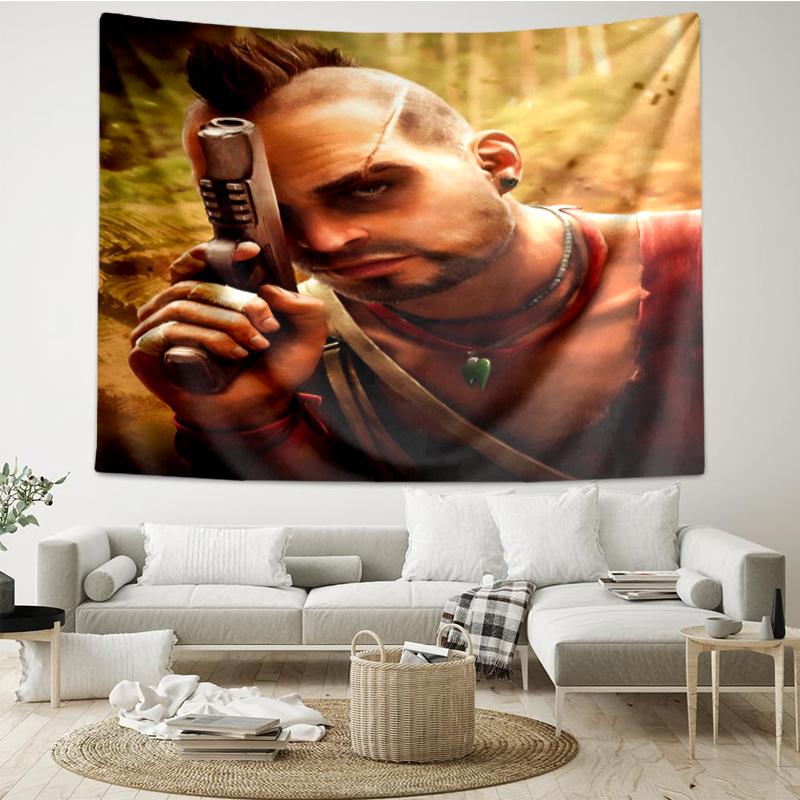 Far Cry Druck Wandteppich, Hintergrund, Einfache Montage, Ideal für Schlafzimmer, Büro & Wohnzimmer, mit Ästhetischem Wandbehang Dekor.