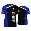 Modische Koch Grafik T-Shirts für Herren Sommer Lässig Kurzarm Benutzerdefinierter Name 3D Gedruckte T-Shirts Locker Atmungsaktive Pullover T-Shirts