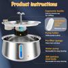 4L/135oz Automatic Pet Water Dispenser Stainless Steel For Cats And Dogs Circulating Filtering Electric Mute Drinking Bowl