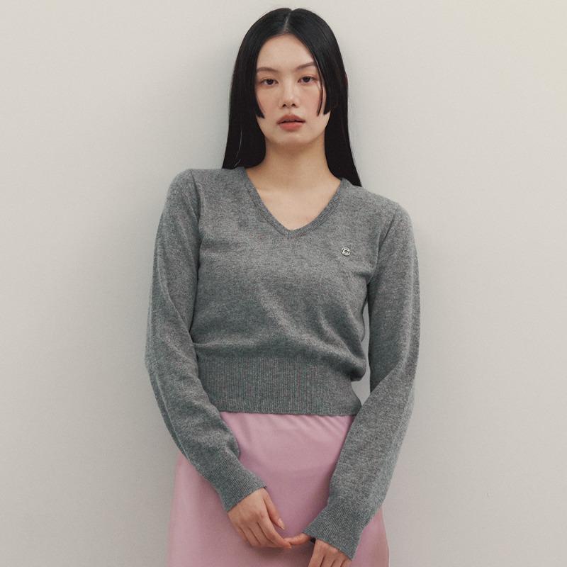 G And Gb V-Neck Cashmere Knit_Gray F