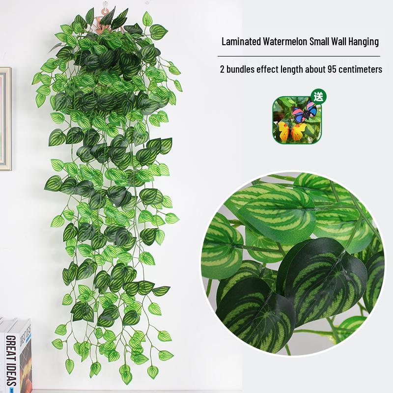 Artificial Pothos & Spider Plant Rattan Vine Wall Hanging for Indoor/Outdoor Decor