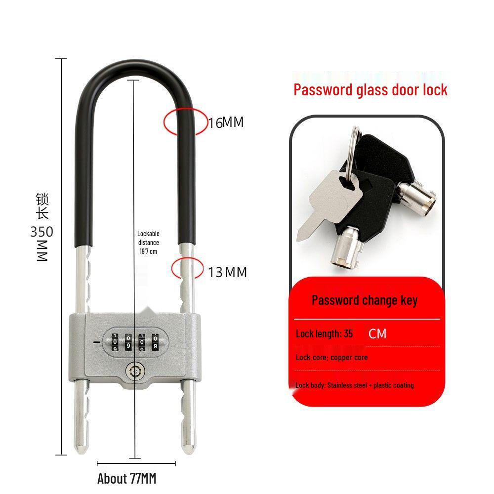 U-Shaped Glass Door Lock: Electric Scooter & Sliding Door Anti-Theft Password Lock