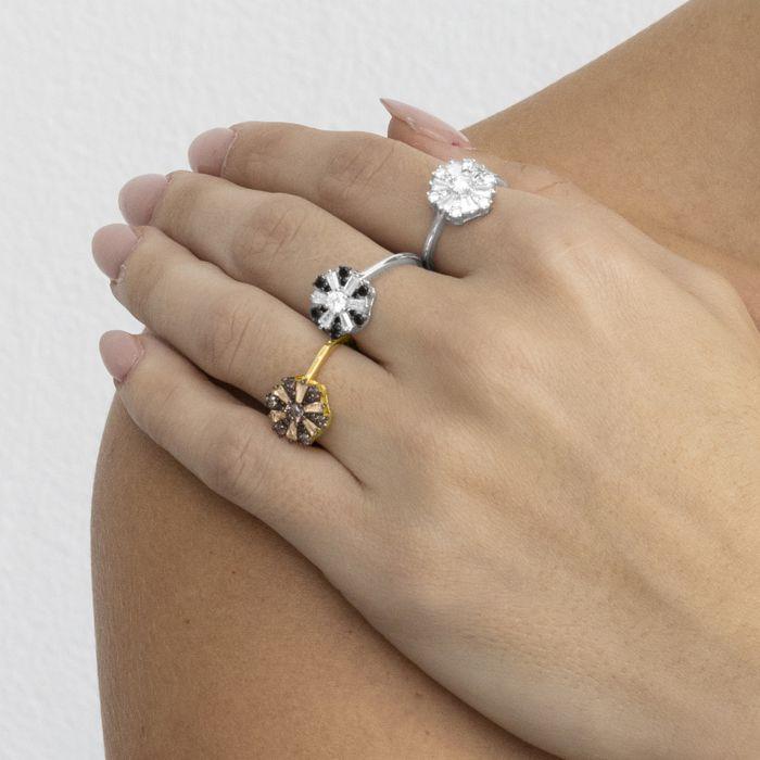 Bague - Luxenter - Lorush - Argent 925 - Zircon Onyx - Plaqué Rhodium