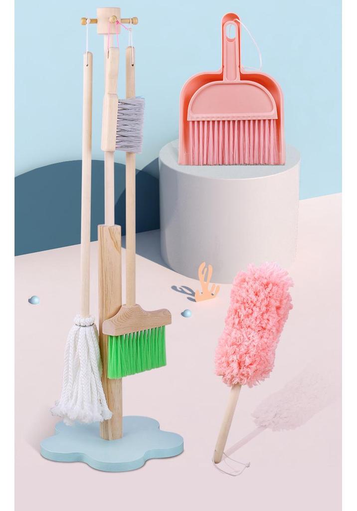 Kids' Wooden Cleaning Play Set: Broom, Mop & Tools for Early Learning