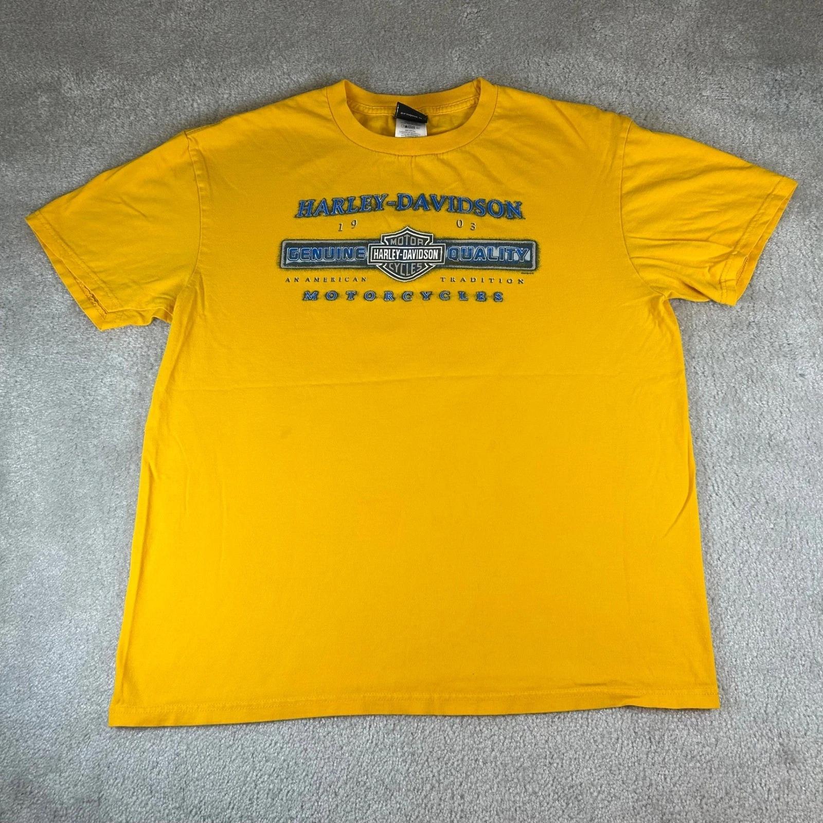 Vintage Y2K Harley-Davidson T-shirt Men s XL Yellow Orlando Florida Graphic Tee S