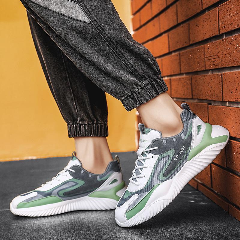 Fashion Men Shoes High Quality Sneakers Non-Slip Running Shoes Pu Leather Casual Shoes Breathable Fitness Training Shoes Summer