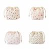 Jewelry Storage Bag Cosmetic Bag Drawstring Flower Makeup Bag Portable Coin Purse  Travel