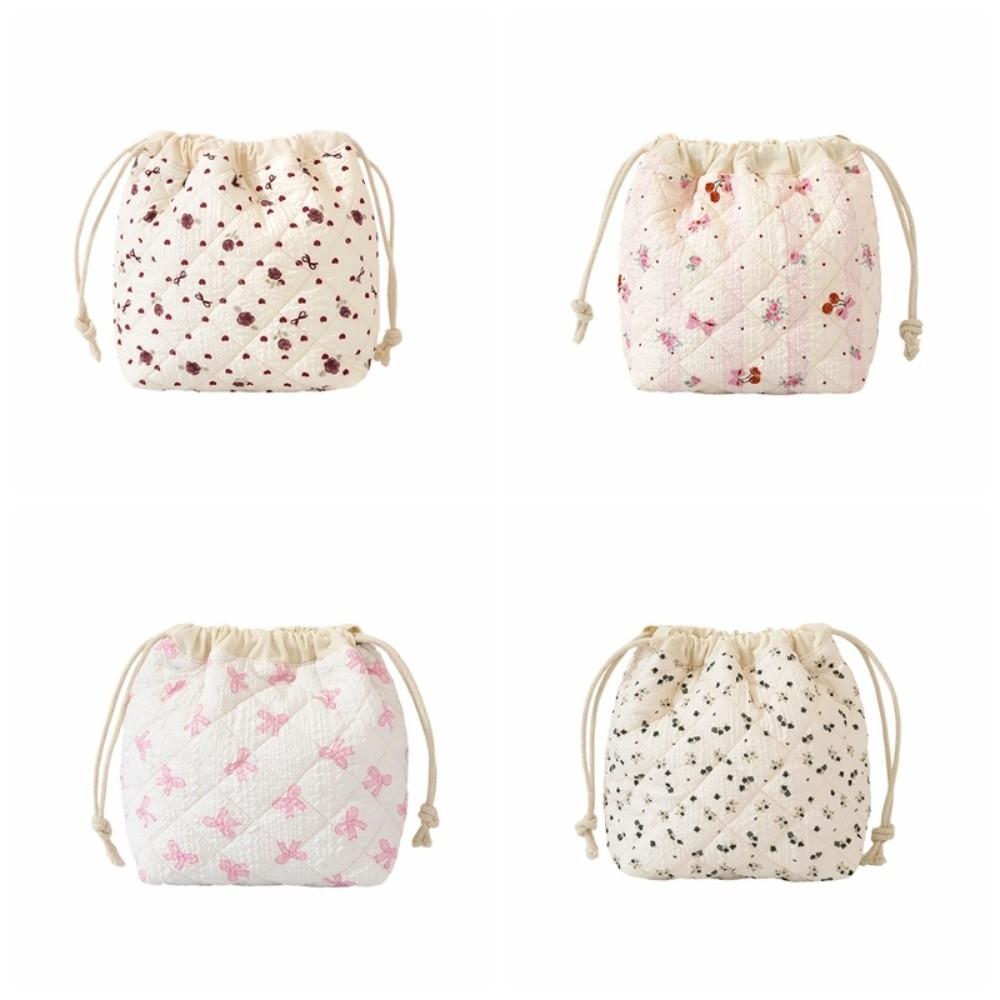 Jewelry Storage Bag Cosmetic Bag Drawstring Flower Makeup Bag Portable Coin Purse  Travel