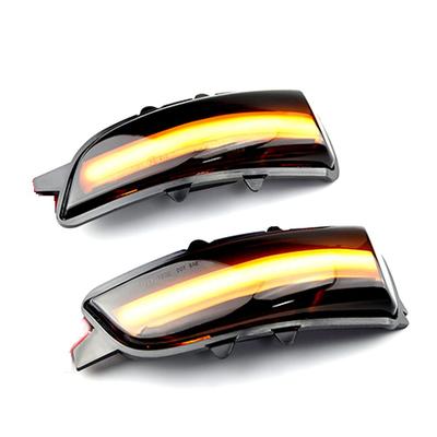 2pcs Led Dynamic Turn Signal Light Sequential Yellow Light Black Shell Side Mirror Reflector