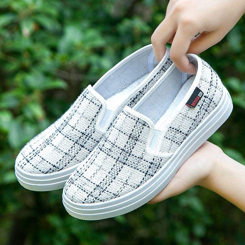 

Fashion canvas shoes breathable deodorant low-top flat shoes cover feet non-slip cloth shoes 40