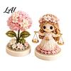 Handmade Zodiac Flower 12 Signs Bead Craft Kit DIY Beaded Garden 3D Astrology Kit with Pre-Sorted Beads Tools Project for Beginners Adults Teens