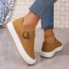 Fashion 2024 Shoes for Women Buckle Strap Women's Vulcanize Shoes Fashion Solid Ladies Casual Shoes Hot Sale Round Head Classic Sneakers