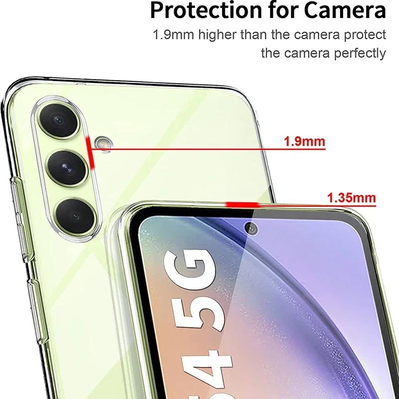 Ultra Thin Silicone Clear Case For Samsung Galaxy A55 A54 A35 A34 A14 A15 A25 A24 A05s A04s A05 A05 Transparent Soft Back Cover