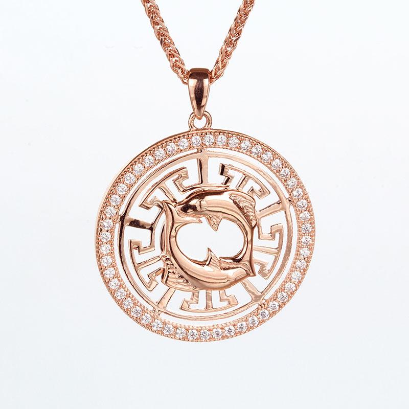 Pure Purple Gold Constellation Pendant Rose Gold Plated Color Gold Personalized Twelve Constellation Cards